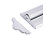 Preview: Rollbanner Deluxe Wave Silber mit Kappe chromfarben Preview: Rollbanner Deluxe Wave Silber mit Kappe chromfarben